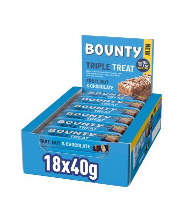 Bounty Triple Treat Fruit & Nut Chocolate Bars Healthy Snacks Bulk Chocolate Milk Chocolate 18 x 40g
