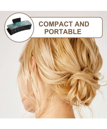 TOVINANNA Western Hair Claw Clips Leather Turquoise Pattern Hair Clips Square Jaw Clips Ponytail Holders Women Girls Hair Accessories - Buy Online on GoSupps.com
