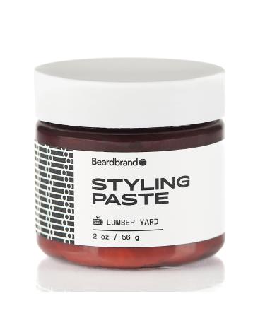 Beardbrand Beard Styling Paste - Medium Hold and Natural Look Hair Paste for Men | Versatile Beard Balm & Hair Styling Cream - Sandalwood & Cedar Scent - 56 grams Lumber Yard