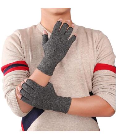 VITTO Anti-Arthritis Gloves with Grips - Compression Pain Relief Gloves for Carpal Tunnel - Fingerless Design for Women & Men (Large Grey) - Buy Online on GoSupps.com