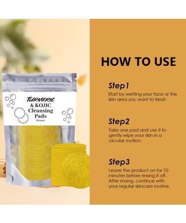 Euyehn Turmeric Facial Cleansing Pads | 40 Facial Washing Sponges | Kojic Ac-id Soap Cleansing Pads - Skin Care Tools for Face Clogged Pores Excess Oil Deep Cleansing - Buy Online on GoSupps.com