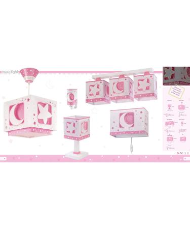Dalber Children s Wall Lamp - Moon & Stars Design in Pink Rose | Perfect Kids' Room Lighting - Buy Online on GoSupps.com
