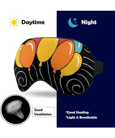Happy Birthday Balloon Sleep Mask | Adjustable Eye Cover for Sleeping | Blocks Light for Night Travel and Nap | Men and Women - Buy Online on GoSupps.com