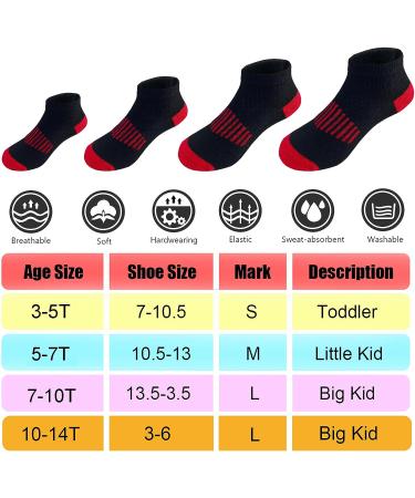 TSmollyu Boys 24 Pack Cotton Low Cut Athletic Socks - Ages 7-10 - Multicolor #3 - Buy Online on GoSupps.com