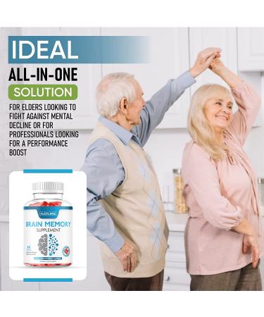 Memory Support Gummy Supplement with Phosphatidylserine and Vitamin B12 - Nootropic Brain Booster for Seniors and Adults - 60 Gummies - Buy Online on GoSupps.com