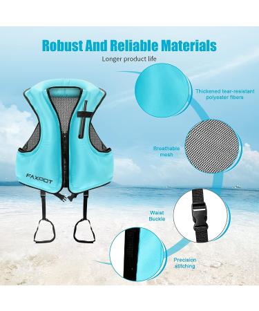 Faxpot Inflatable Snorkel Vest Adult - Blue Large-X-Large | Swim & Kayak Buoyancy Jacket - Buy Online on GoSupps.com