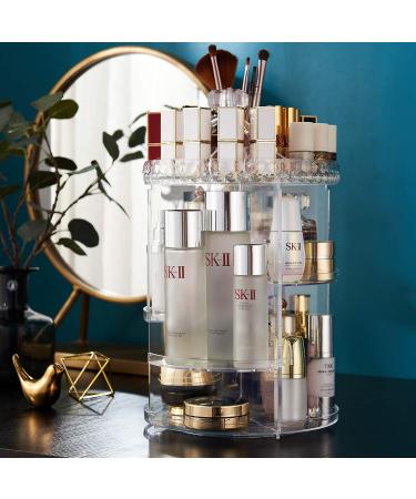 360 Rotating Makeup Organizer - Acrylic Vanity Carousel for Cosmetic Storage - Buy Online on GoSupps.com