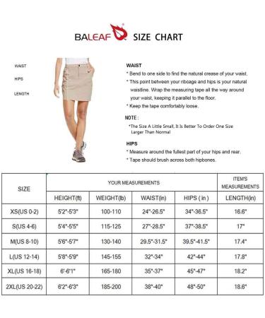 BALEAF Women's UPF 50 Outdoor Skort with Zip Pockets - Black, Large - Buy Online on GoSupps.com