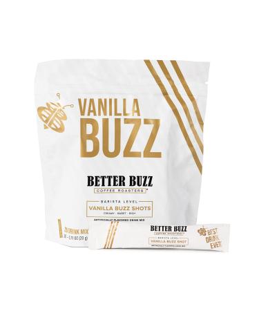 Better Buzz Vanilla Coffee Creamer Shots (Vanilla Buzz) 20ct. Vanilla Powder Coffee Creamer Singles Drink Mix, Instant Vanilla Creamer Stick Packs for Vanilla Latte Flavored Coffee Experience