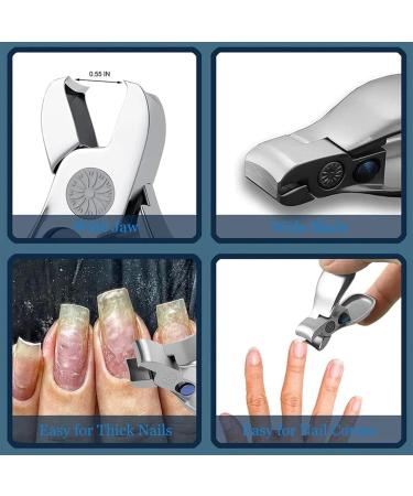 1/3 Opening Nail Clippers - Wide Jaw Nail Cutter for Thick Nails | Sturdy Thick Fingernail Toenail Clippers Cutter for Men Women with Ingrown Nails - Buy Online on GoSupps.com