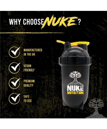 Nuke Nutrition 500ml Protein Shaker Bottle - Zero Lumps Mixer for Gym Supplements - Dishwasher Safe & Secure Lid - Buy Online on GoSupps.com