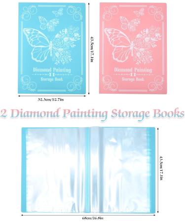 ZYNERY 2 Pack A3 Diamond Painting Storage Book | 60 Pages Art Portfolio for 12x16 inch Diamond Painting | Large Art Folder in Pink and Blue - Buy Online on GoSupps.com