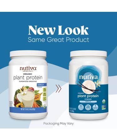 Nutiva Organic Vanilla Protein Smoothie 1.4lb - Vegan, Non-GMO, Keto & Paleo - 23g Protein Meal Replacement - Buy Online on GoSupps.com