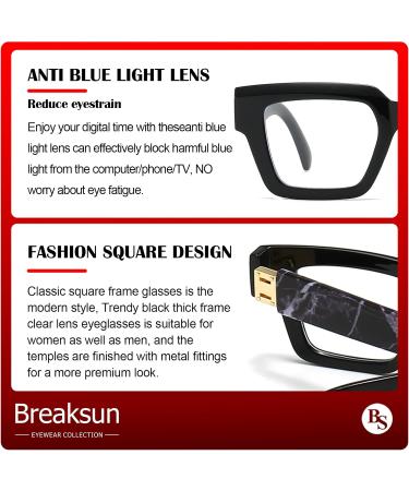 Shop Fashion Square Glasses - Blue Light Blocking Eyewear for Men & Women | Black Thick Frame & Floral Leg Design - Buy Online on GoSupps.com