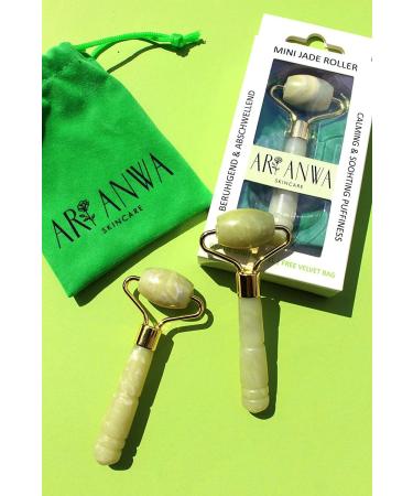 Ari Anwa Skincare Mini Jade Roller | Travel Size Face Yoga Tool for Cooling & Relaxation | Perfect for Decongesting While Traveling - Buy Online on GoSupps.com