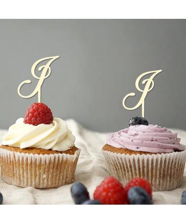 Letter J Cupcake Toppers Monogram Initial Last Name For Wedding Bridal Shower Party Decorations Country Botanical Wreath Customize Your Own Cupcake Toppers Wedding Gifts 6PCS Style - Buy Online on GoSupps.com