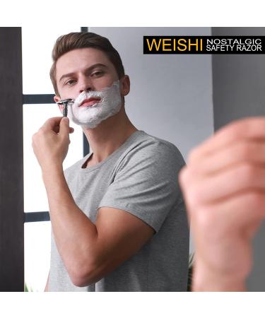 WEISHI Double Edge Safety Razor | Long Handle Butterfly Open Razor - Buy Online on GoSupps.com