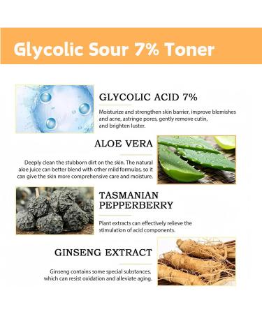 240ml Glycolic Acid 7% Toning Resurfacing Solution Glycolic Sour 7% Toner Skincare Hyaluronic Acid Serum for Large Pores & Acne Skin Resurfacing Solution Exfoliating - Buy Online on GoSupps.com