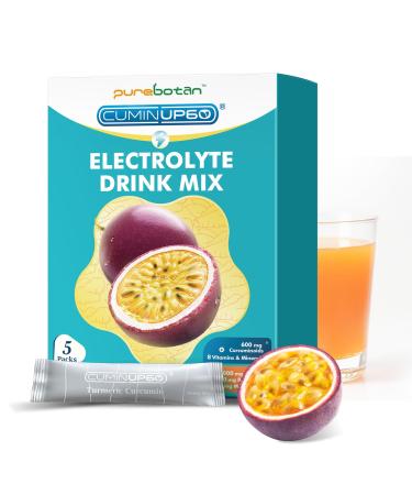 Hydration Packets Sugar Free, Passion Fruit Electrolytes Powder Packets, Turmeric Electrolyte Drink Mix w/Curcumin, Vitamin, Minerals & Inulin, Support Immune & Recovery, Muscle & Gut Health Passion Fruit 0.35 Ounce (Pack o