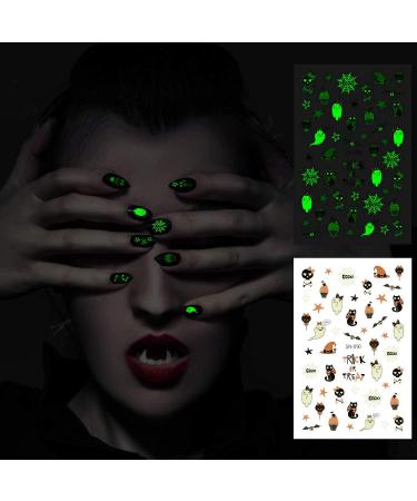 450+ Glow in The Dark Halloween Nail Stickers - Pumpkin Monster Nail Art for Kids - Buy Online on GoSupps.com