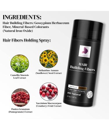 3-in-1 Hair Fiber Applicator Set - Natural Hair Building Fibers for Thinning Hair - Long-Lasting Thickening Spray for Crisp Hairlines - Beard Styling Accessory Included (Dark Brown) - Buy Online on GoSupps.com