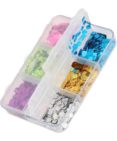 Sparkle Nails Flake Nail Sequins Flake Shaped Sparkle 6 Square Hybrid Color Square Nail Art Flash DIY Nail Art Decoration Nail Glitter Nails for Face Makeup Hair Body Art Nails - Buy Online on GoSupps.com