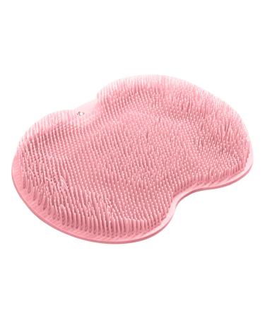 Foot brush scrubber for shower tailwasher peeling massager pad larger shower foot scrubber matte with non slip suction cups improve the blood circulation soothe achy feet (red)