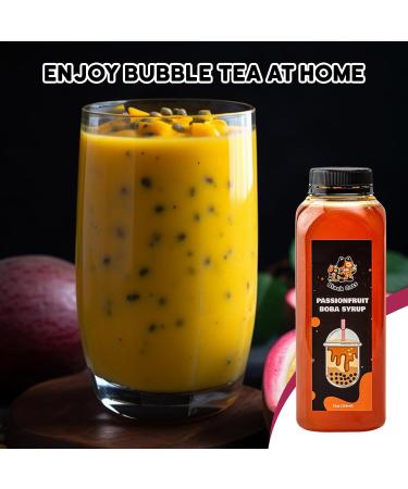Syrup for Bubble Tea | 12 Ounces (354 ML) | Brown Sugar Boba Flavored Syrup for Tapioca Pearls and Desserts (Passionfruit) - Buy Online on GoSupps.com
