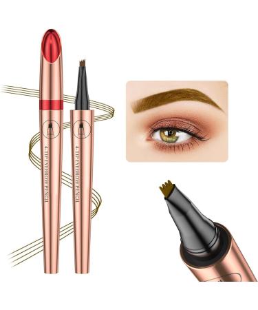 Eyebrow Pen Eyebrow Pencil with 4 Tip Create Natural Looking Brows Makeup Eyebrow Pen Eyebrow Pencil (Khaki) - Buy Online on GoSupps.com