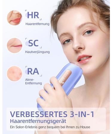 Glattol IPL Hair Removal Device - 999 900 Light Impulses 3-in-1 Laser HR/SC/RA Pain-Free with 9 Adjustable Levels for Men & Women - Ideal for Arms Legs Bikini - Buy Online on GoSupps.com