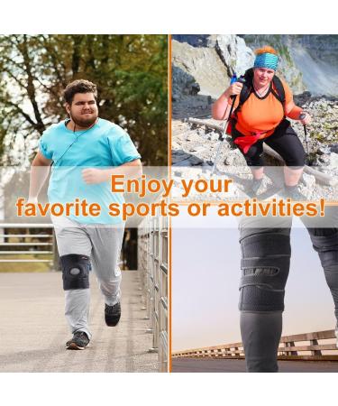 Plus Size Knee Brace with Side Stabilizers for Men & Women - XL/2XL/3XL - Ideal for Knee Pain, Meniscus Tear, Arthritis - Left Leg Support - Buy Online on GoSupps.com