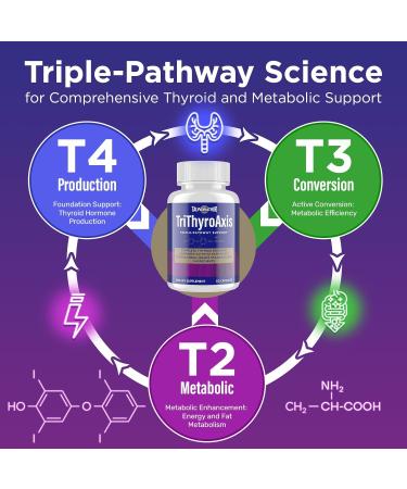 Thyroid Support Supplement for Women & Men Professional T4 T3 T2 Triple-Pathway Metabolism & Energy with L-Tyrosine Selenium Ashwagandha & Guggul Extract Standardized Herbs 60 Capsules 60 Count (Pack of 1) - Buy Online on GoSupps.com