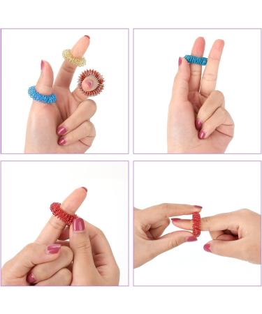 12 Pieces Acupressure Rings-Spiky Sensory Finger Rings Acupuncture Rings Fidget for Silent Stress Reducer and Massager Improves Blood Circulation 12 Pcs - Buy Online on GoSupps.com