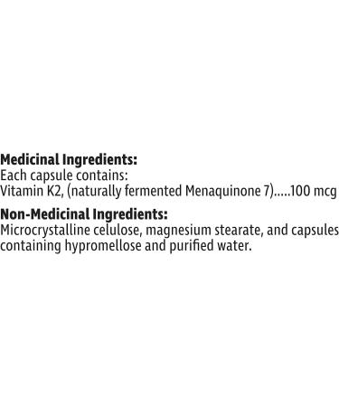 Prairie Naturals Vitamin K2 Mk-7 100mcg helps in the maintenance of bones - 120 Vegan capsules Unflavored 120 count (Pack of 1) - Buy Online on GoSupps.com