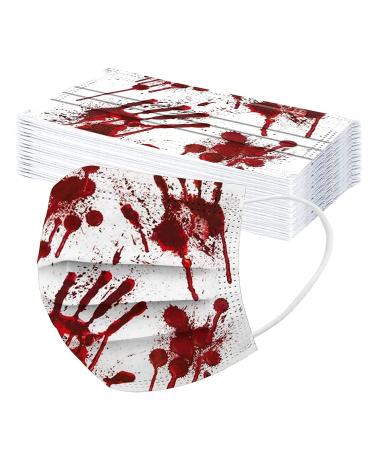 Scary Blood Stains 3D Printed Halloween Mask Novelty Halloween Bandanas Horror Carnival Party Disposable Face Cover Multicolor a One Size