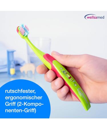 Wellsamed Fantasy 2 Children's Toothbrush - Bright Orange-Blue Set of 6 for Kids & Babies - International Shipping Available - Buy Online on GoSupps.com