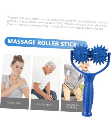 Minkissy Hand Massager & Neck Roller - Deep Tissue Massage Device for Shoulders & Body - 2 Pieces (20x11cm) - Blue - Buy Online on GoSupps.com