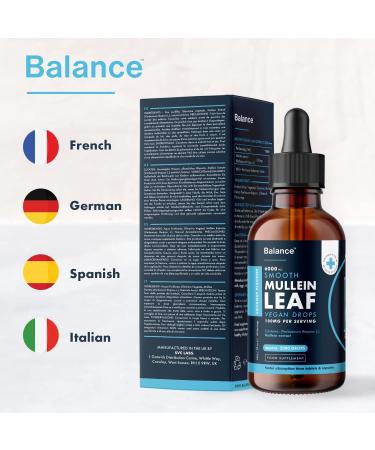 Balance Mullein Leaf Liquid Drops - 120ml for 4 Month Supply - High Strength - Vegan - 120 Servings - Premium Mullein Leaf Extract - 6 000mg per Bottle - Sublingual for Fast Absorption - Made in UK 60 ml (Pack of 2) - Buy Online on GoSupps.com