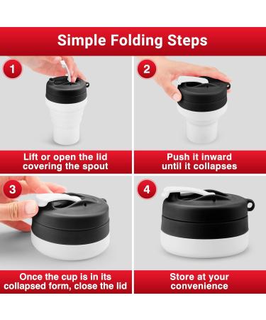 Tilcore Collapsible Protein Shaker & Water Bottle - 600ml / 20oz | Leak-Proof Food-Grade Silicone Reusable Black - Buy Online on GoSupps.com