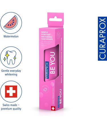 Curaprox Be You Watermelon Whitening Toothpaste - Vegan Fluoride Menthol - 60ml (1 Pack) - Buy Online on GoSupps.com