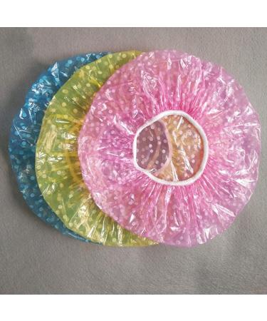 Lurrose Disposable Shower Caps - 60pcs Polka Dot Printed Bath Caps for Spa, Home, Travel, Salon - Assorted Colors - Buy Online on GoSupps.com