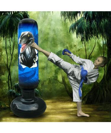 RAGECAMEL Inflatable Dinosaur Punching Bag Set for Kids - Freestanding Stand with Gloves | Blow Up Boxing Fun - Buy Online on GoSupps.com