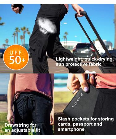 Yogipace Women's Lightweight Wrinkle Resistant Travel Pants - Black, Sizes 28-34 Petite | 28 Inseam - Buy Online on GoSupps.com