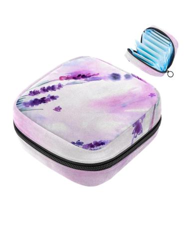 Storage bags for women's tapes with zipper large menstrual cup bag with zipper periodic inserts bags panty lores tampons for girls and women watercolor purple multicolored 08
