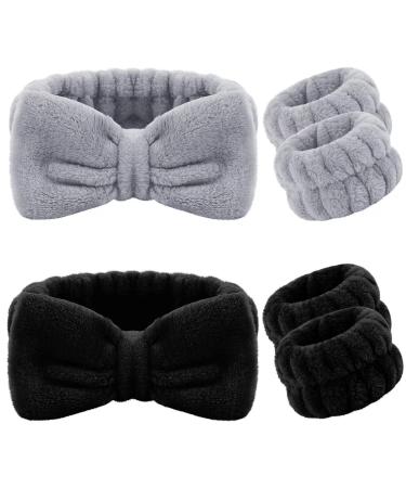 6 Pieces Spa Headband Wrist Washband Scrunchies Cuffs for Washing Face  Towel Wristbands Hair Headband Face Wash Wristband for Women Girls Makeup Prevent Liquids from Spilling Down Your Arms (Black) - Buy Online on GoSupps.com