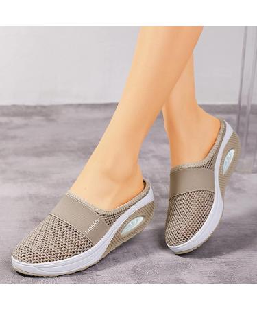 Orthopedic Women s Air Cushion Slip-On Sneakers | Diabetic & Walking Shoes | Lightweight Khaki Mesh Sandals - Size 40 EU - Buy Online on GoSupps.com