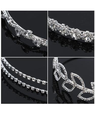 Rhinestone Wedding Headband Set - Bridal Floral Crown with Pearls, Crystal Goddess Leaf Tiara - 8 Pcs Hair Accessories for Bride, Bridesmaids, Wedding Party - Buy Online on GoSupps.com