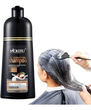 Povanjer Black hair color shampoo 500 ml plantbased black hair color shampoo for men and women fastacting hair color in minutes longlasting nonfading dark brown color - Buy Online on GoSupps.com