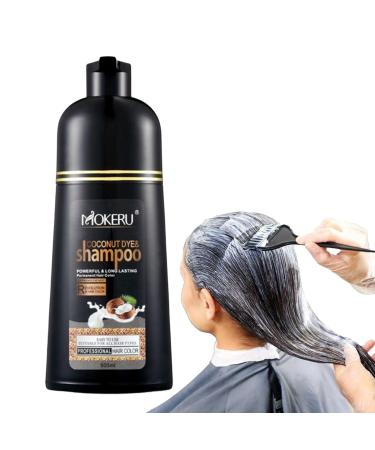 Raxove Coconut Color Shampoo 500ml - Long-lasting coconut black hair dye for men and women - Long-lasting color shampoo - Plant-based black shampoo to protect hair and prevent damage