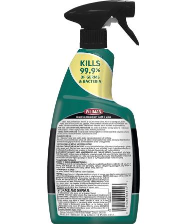 Weiman Granite Disinfectant Cleaner and Polish - 24oz 6 Pack for Granite, Marble, Quartz, Corian, Laminate Countertops - Buy Online on GoSupps.com